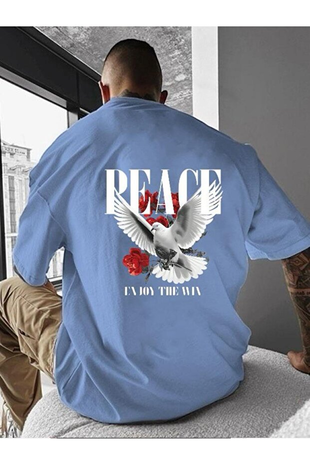 تي شيرت مطبوع عليه PEACE - 1