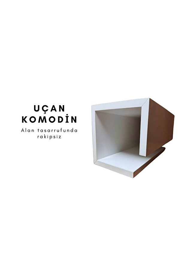 Beyaz Uçan Komodin Raf - 5