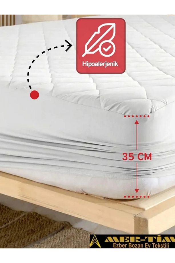 Kapitone Fitted Yatak Koruyucu Alez Tek Ve Çift Kişilik Kapitoneli Pamuklu Yatak Alezi - 2