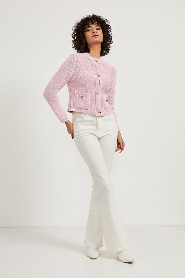 Düğmeli Triko Hırka - 2