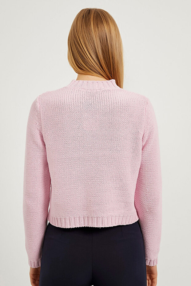 Düğmeli Triko Hırka - 5