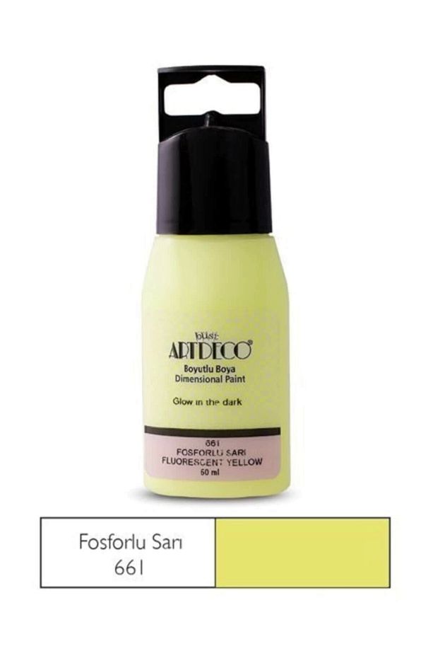 Karanlıkta Parlayan (Glow in the Dark) Boyutlu Boya 60 ml. FOSFORLU SARI - 2