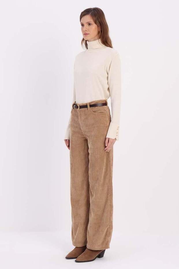 Bej-Kadife Pantolon - 2