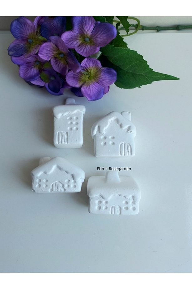 Kendin Yap Sevimli Dörtlü Ev Dekor Hobi Boyama Hediye Seti Ve Mavi Tealight Mum - 1