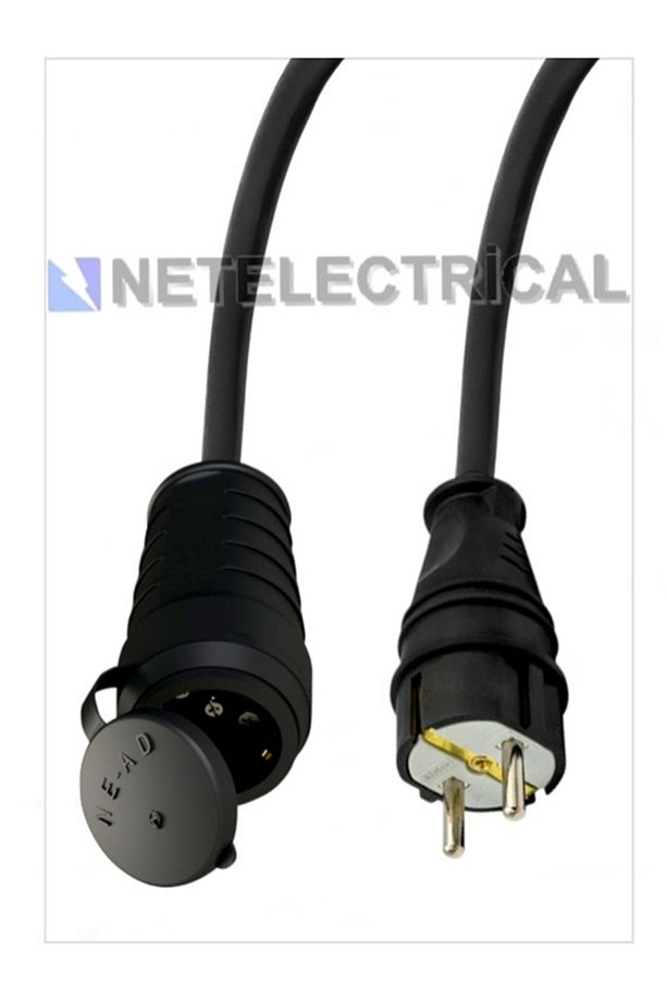Kauçuk Tekli Topraklı Ara Uzatma Kablosu 4 METRE 3x2.5 Mm² Ttr Kalın Siyah Kablolu - 4