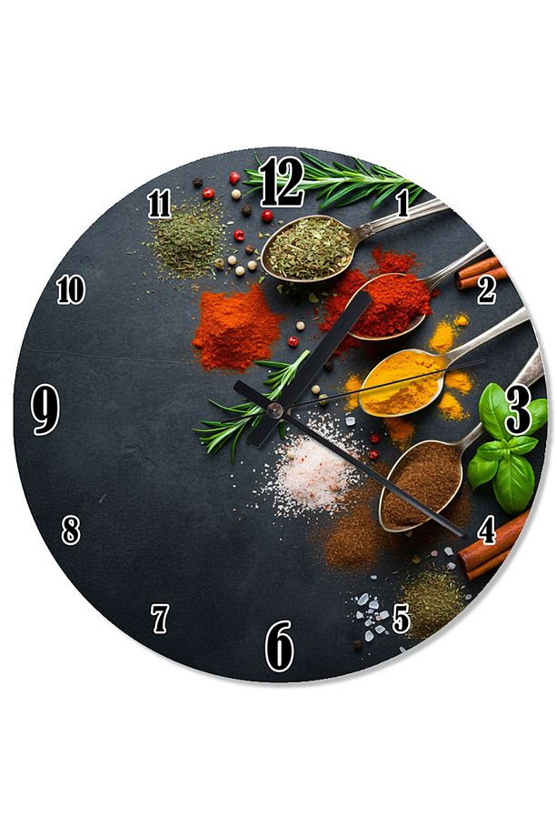 Baharat Ve Yemek Malzemeleri Mutfak Analog Duvar Saati - 1