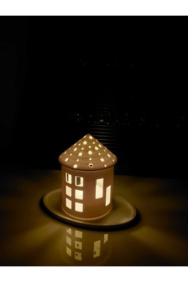 Kış Evi Tealight Mumluk / Tabanlık Ve Tealight Hediyeli - 1