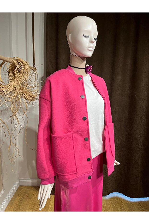 Pembe Bomber Ceket - 2