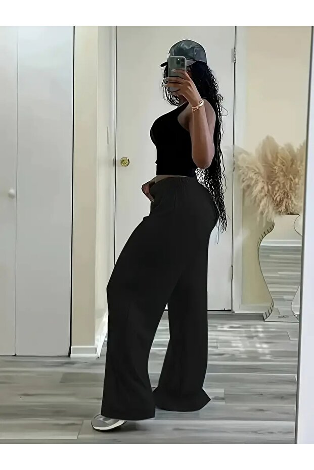 Stretchy and Comfortable Black Baggy Sweatpants - Shah Modahhh