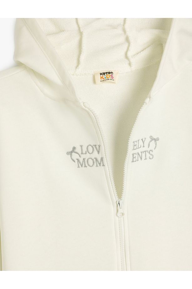Pamuklu Fermuarlı Uzun Kollu Kapşonlu Sweatshirt - 3