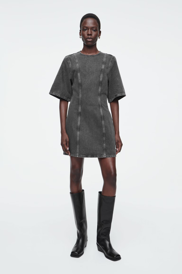 Premium Anthracite Denim Dress