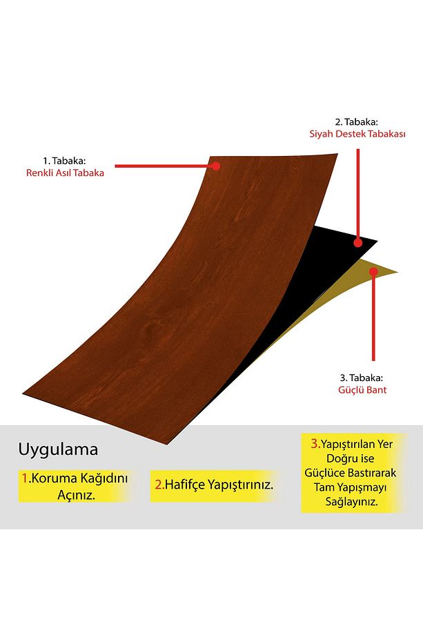 Kendinden Yapışkanlı Altın Meşe Desenli PVC Parke 25x80 cm / 15 Adet / 3 m² - 4