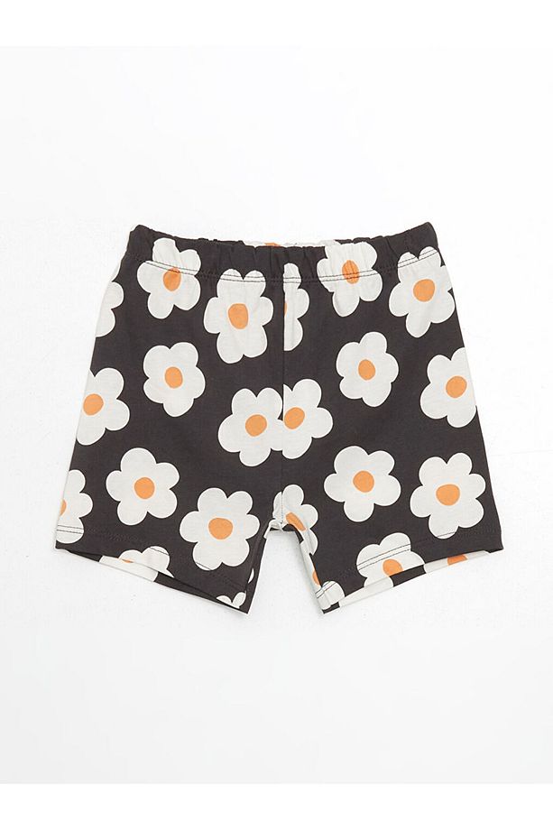 LCW baby Bisiklet Yaka Kız Bebek Şortlu Pijama Takım 2'li - 5