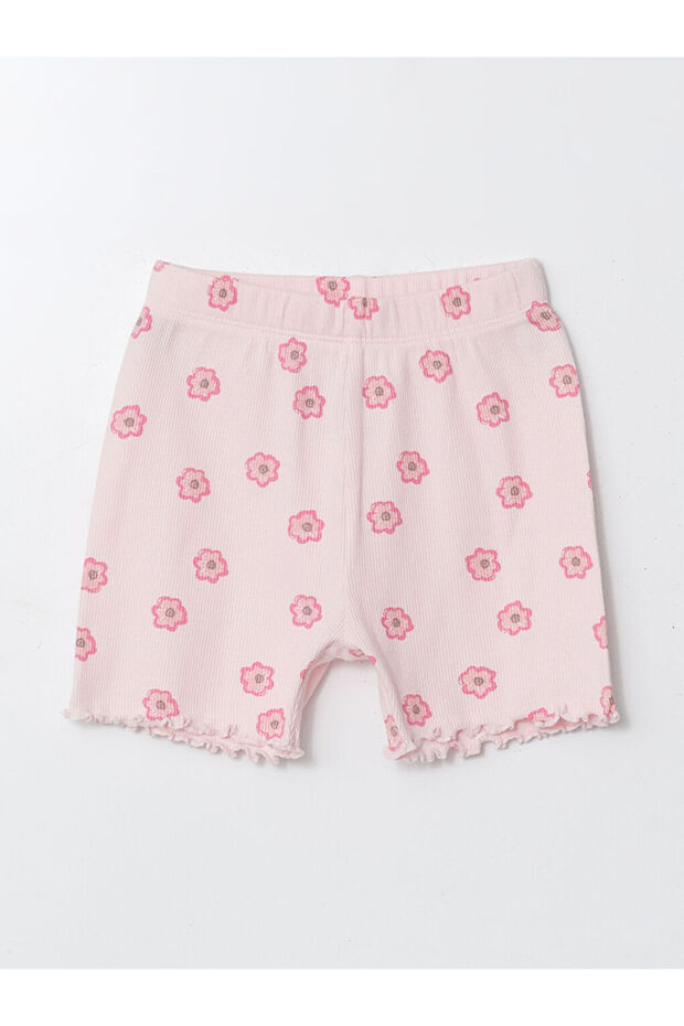 Pembe Bisiklet Yaka Kız Bebek Şortlu Pijama Takımı - 6