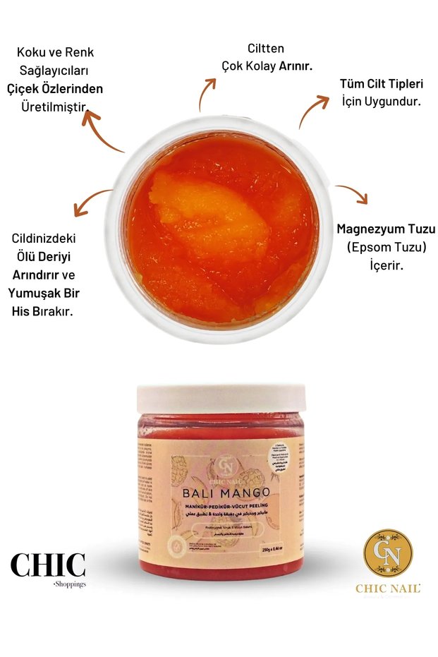 Manicure Pedicure Body Scrub New Formula Orange 250 Grams of Magnesium Salt