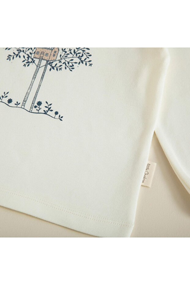 Tiny House Baskılı Sweatshirt Ekru - 2