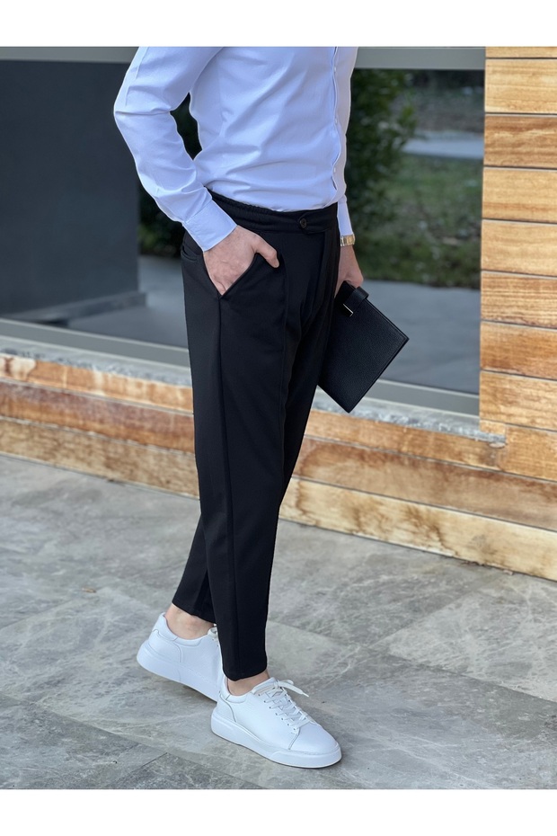 Men's Boyfriend Carrot Cut Ankle Length Trousers