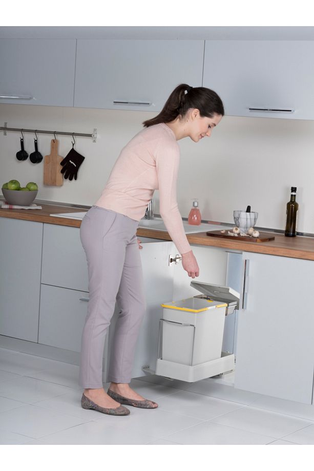 20 1 Lt Antrasit Raylı Çöp Kovası Çöp Torbası Koyma Yerli - 3