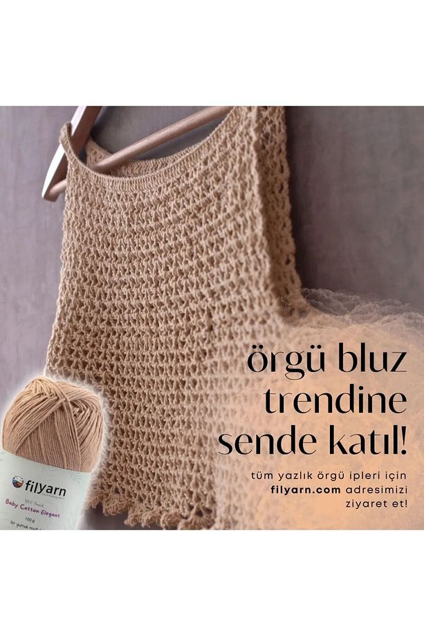 Baby Cotton El Örgü Ipi 100 gram Oeko-tex Sertifikalı Pamuk Ipi Bebek Ipi Yelek Ipi Punch Ipi - 5