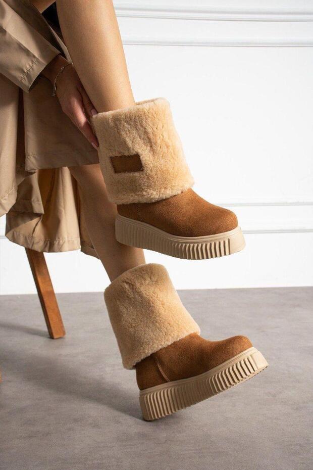 SÜET KÜRKLÜ ÇİZME-BOT TABA - 1