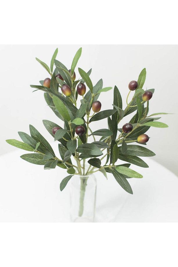 Yapay Zeytin 40cm 5 Dallı 10 Meyveli Demet Yapay Çiçek Artificial Olive - 3