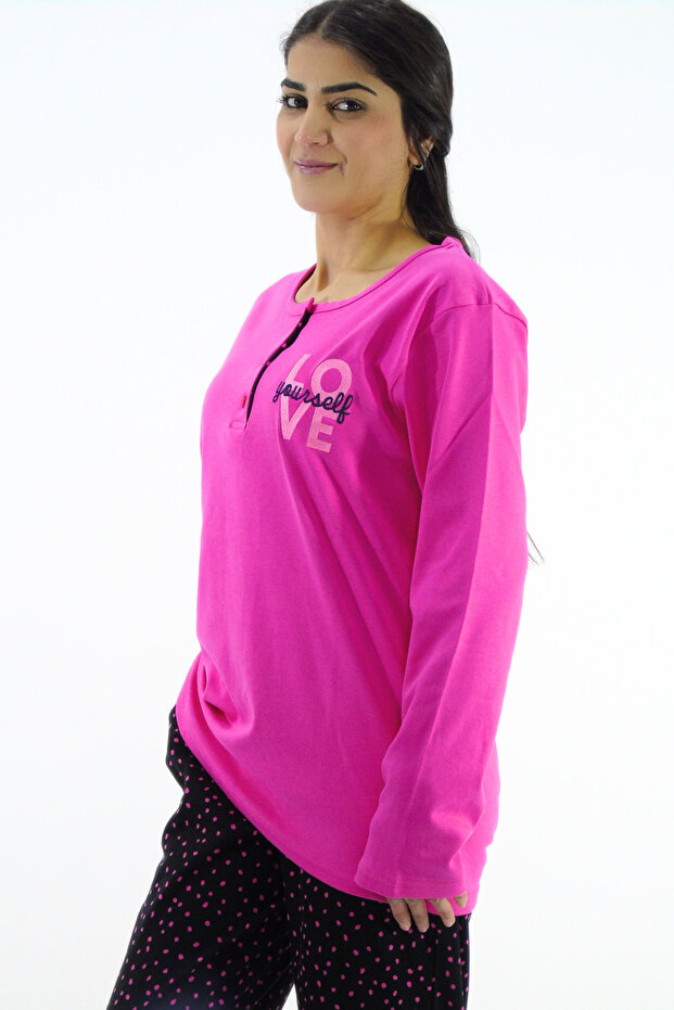 Crew Neck Interlock Pajama Set - 2