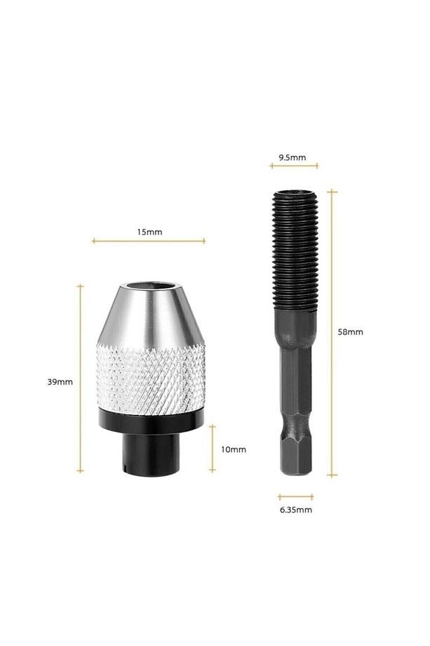 Şarjlı Matkap Ucu Bits Saplı Mini Mandren 0.3-6.5 Mm 1/4 Penset Getirmeyen Matkap Mandreni - 4