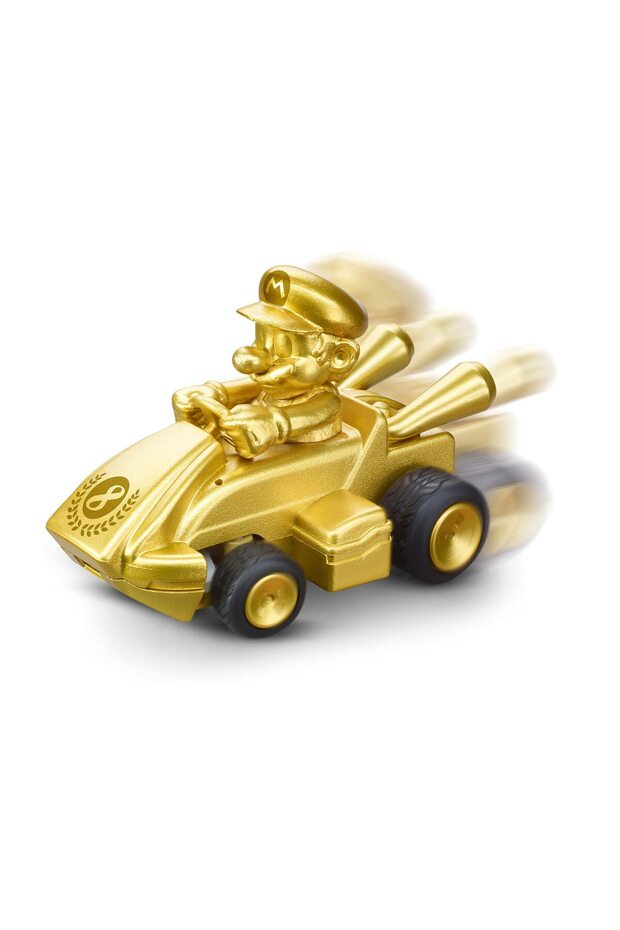 RC Mario Kart Mach 8 Mario Controllable Car, Gold (11 Pieces)