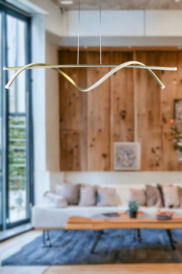Eclipse Modern Tasarım Eskitme Renk Beyaz Ledli Cafe - Mutfak - Salon 2 Li Led Avize - 1