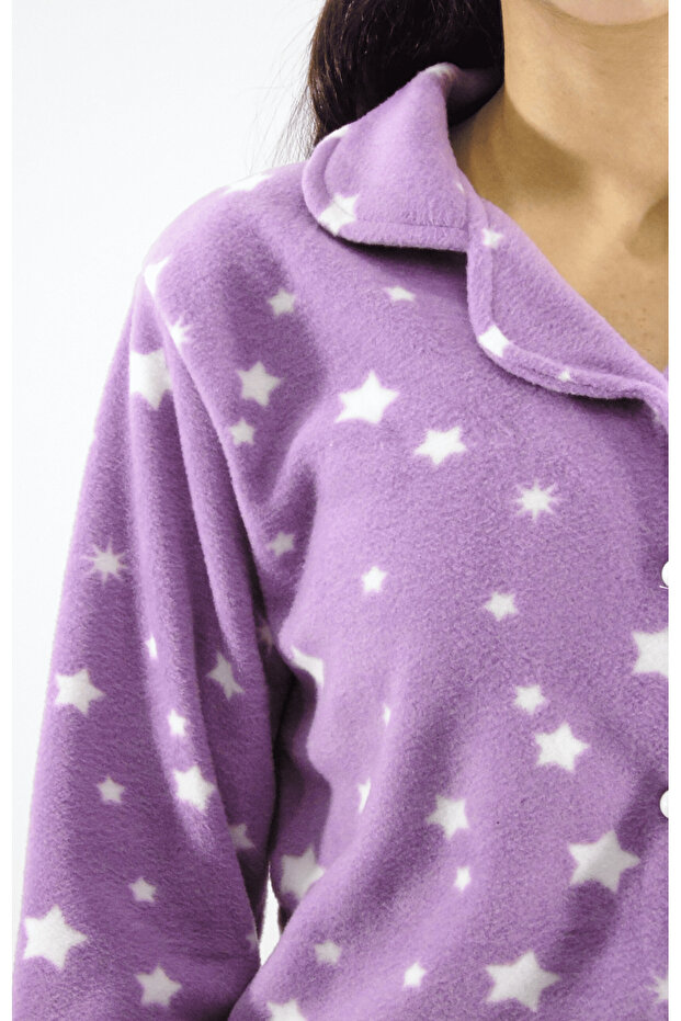 Front Buttoned Polar Pajama Set - 5