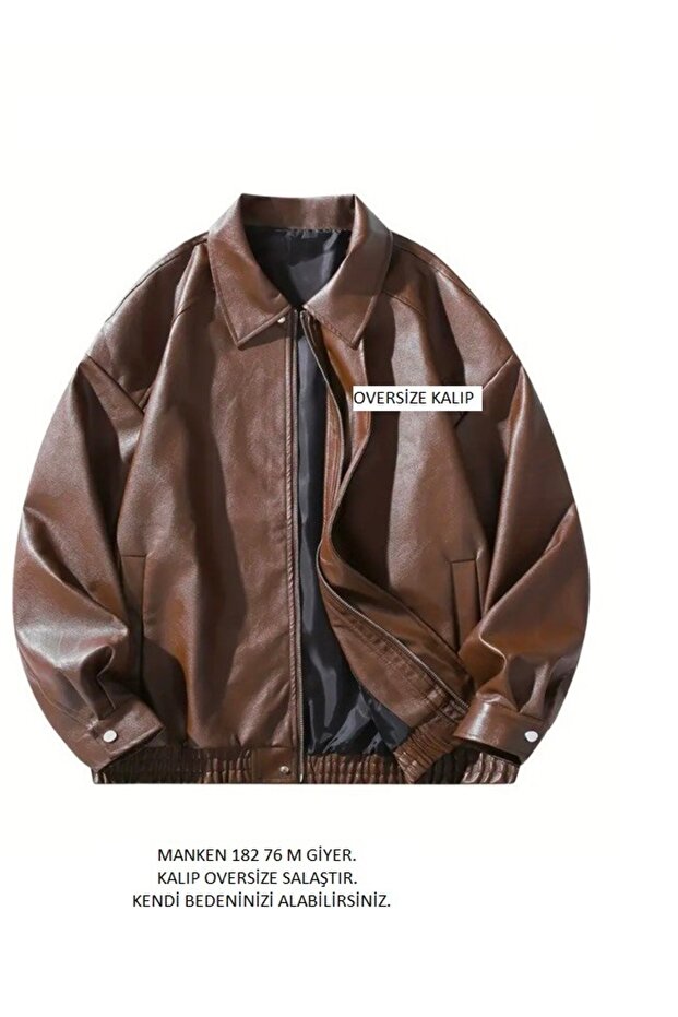 Men's New Season Oversize Leather Jacket