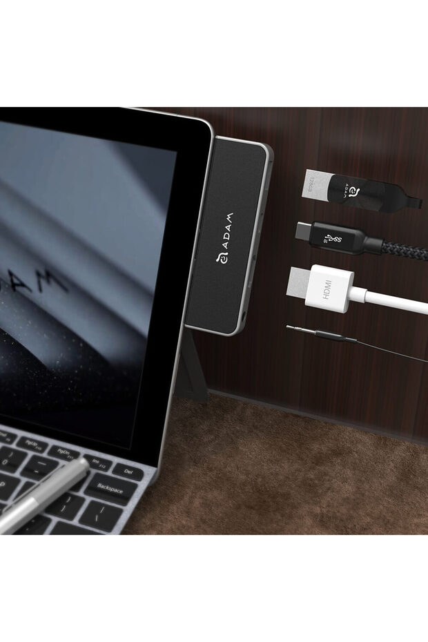 Microsoft Surface Go Type-C Adaptör USB Çoğaltıcı HDMI Çevirici 3.5MM Dönüştürücü - 1