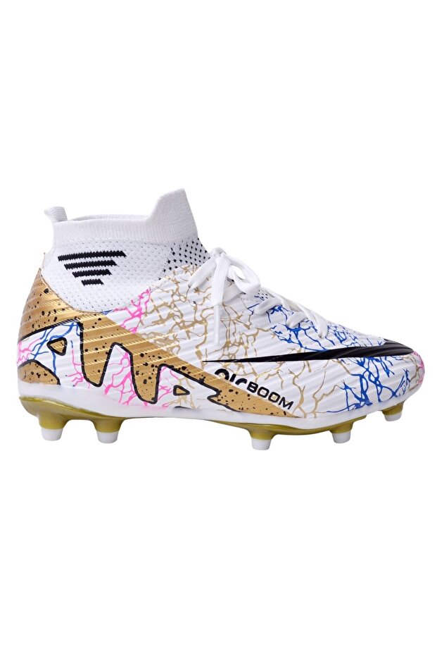 Laliga 565 White Gold Patterned Football Boots