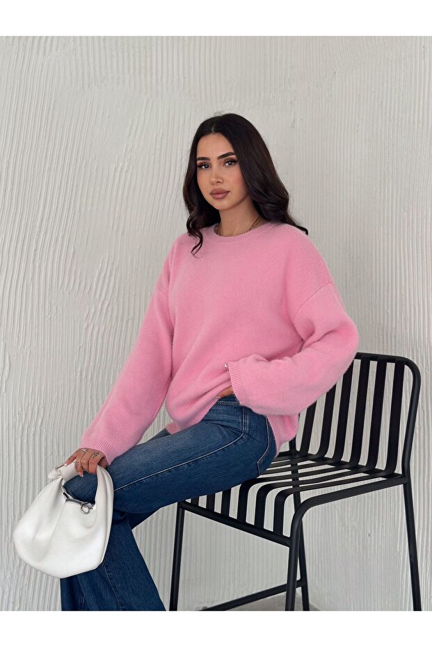 Oversize Kısa Sakallı Kalın Kazak - 3