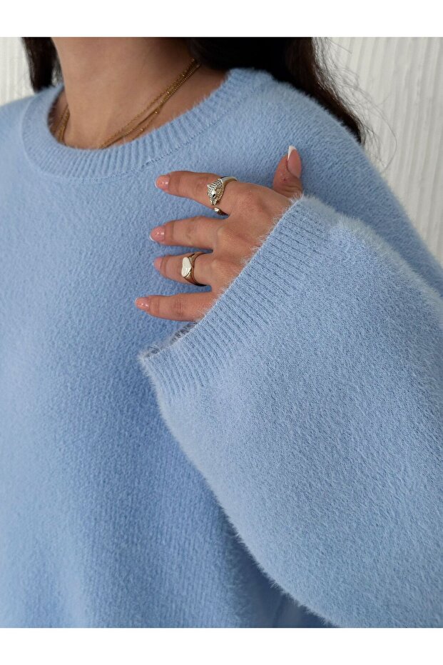 Oversize Kısa Sakallı Kalın Kazak - 5