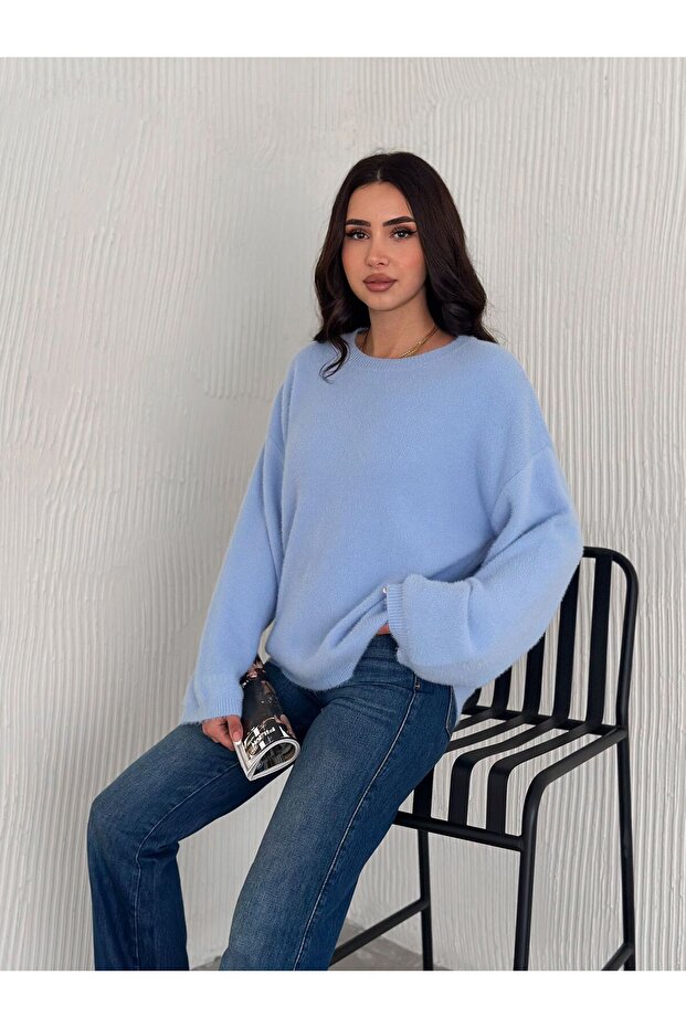 Oversize Kısa Sakallı Kalın Kazak - 6