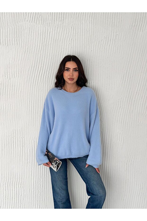 Oversize Kısa Sakallı Kalın Kazak - 3