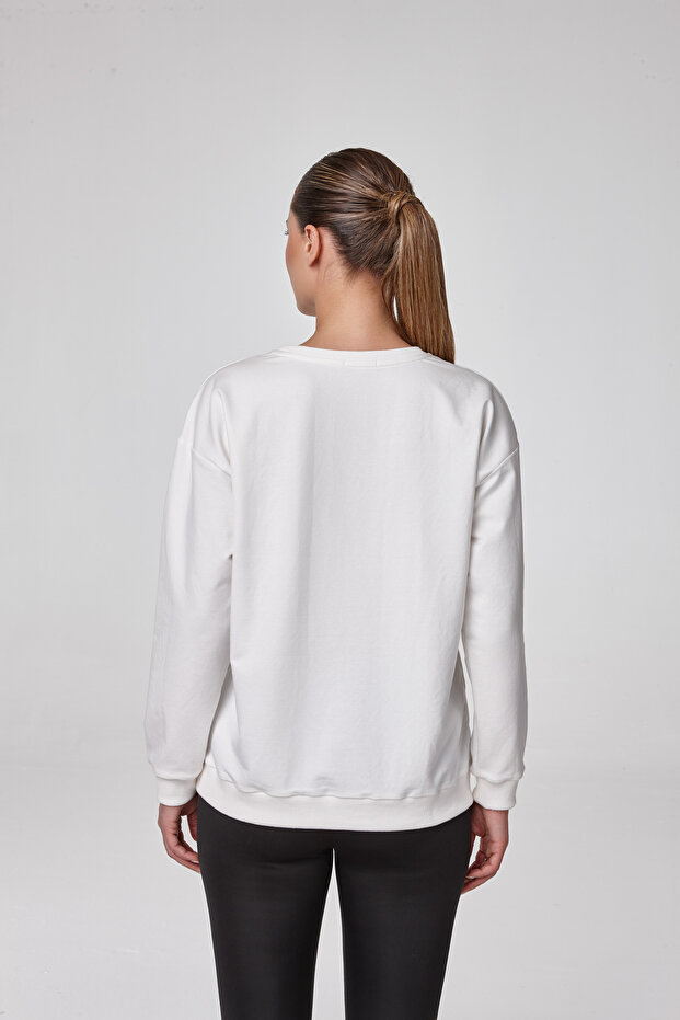 SWEATSHIRT DE DAMĂ ECRU - 2