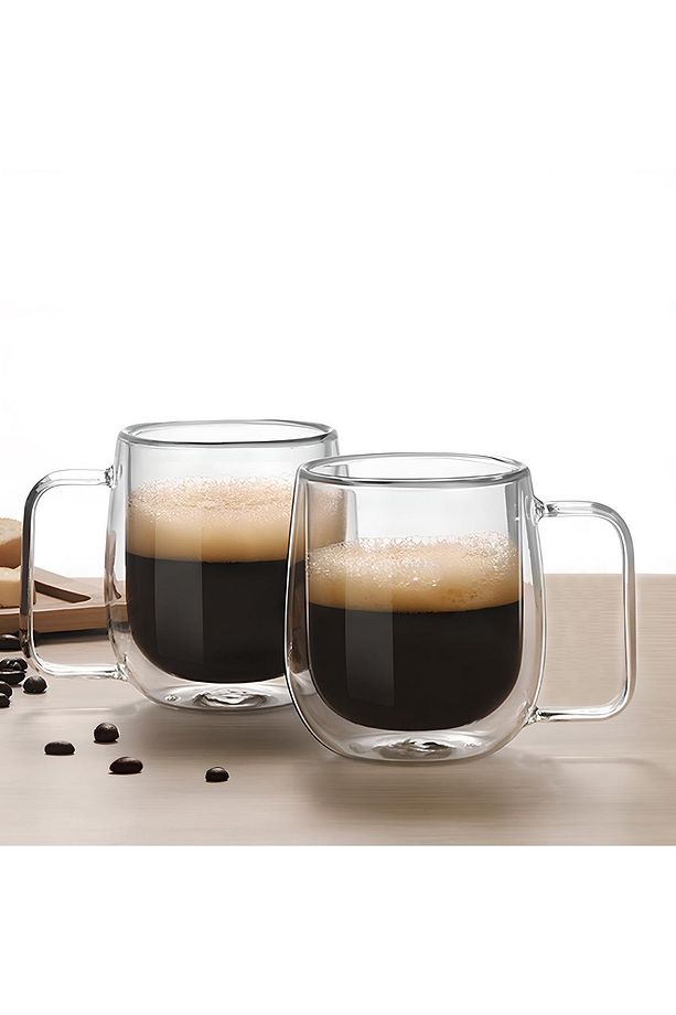 Çift Cidarlı Borosilakat Cam Nescafe, Latte, Filtre Kahve Kupası 250ML Çay Kupası 4 ADET FF1010 - 4