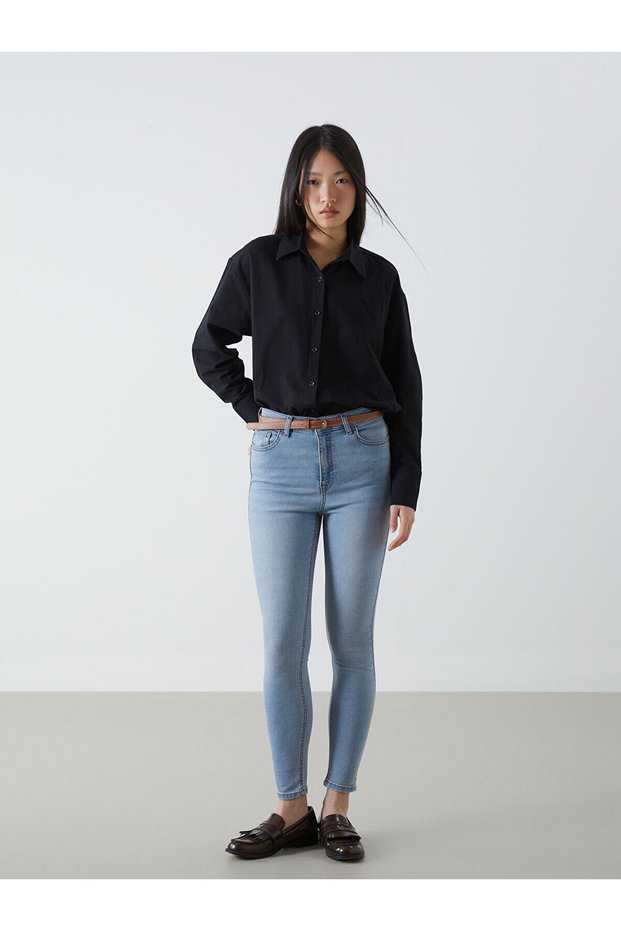 Jupiter Super Skinny Fit Jean Trousers with Waist Belt