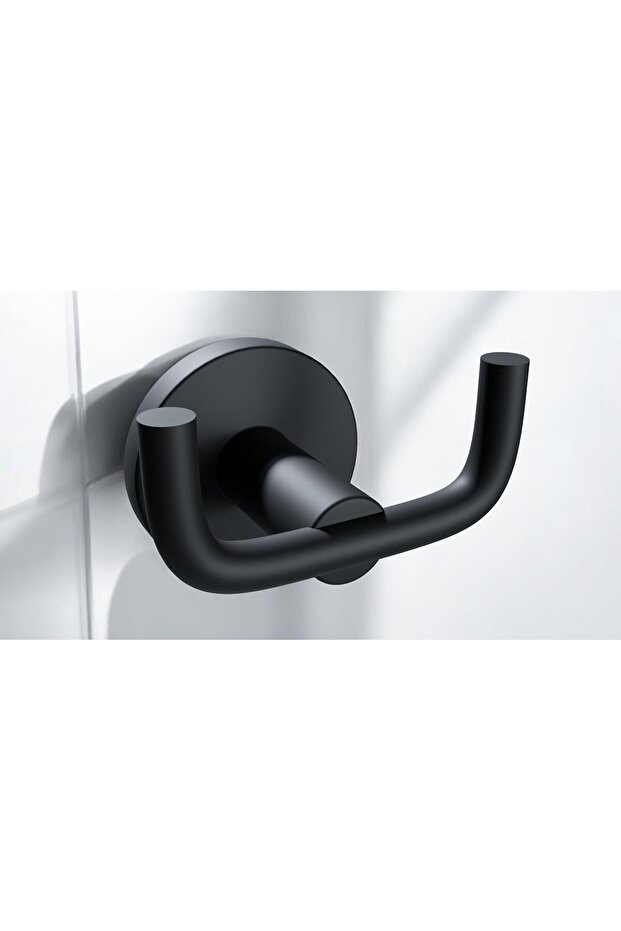 Nero Series Stainless Wall Mounted Robe Hanger Set of 2 Bathroom Towel Rack Black