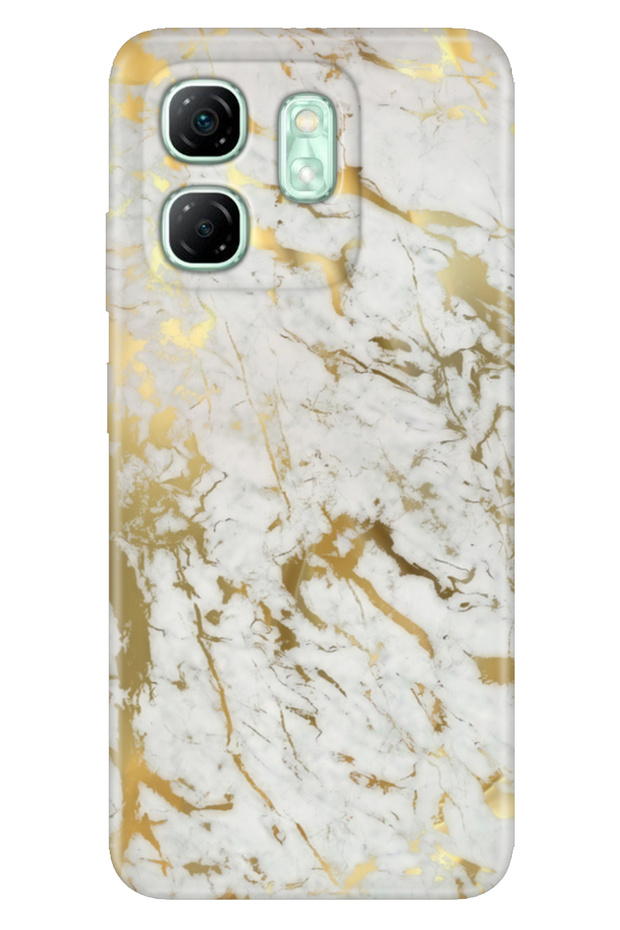 Infinix Hot 50I Case Patterned Tpu Silicone Printed Gold Marble