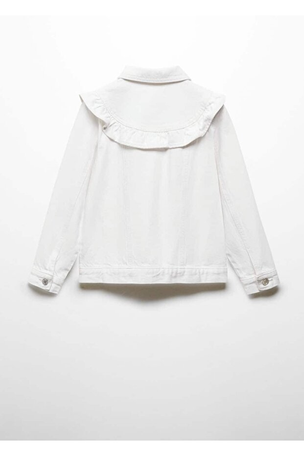 Volanlı denim ceket - 4