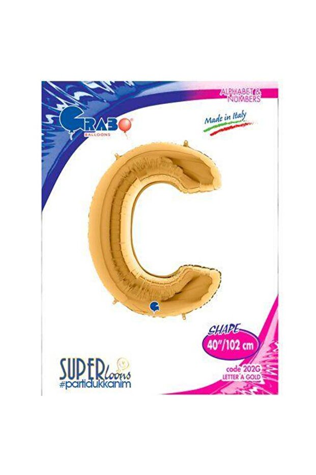 C - بالون فويل حرف ذهبي (100 سم)