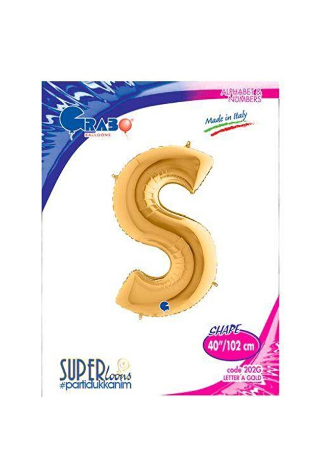 S - Letter Foil Balloon Gold (100 cm)