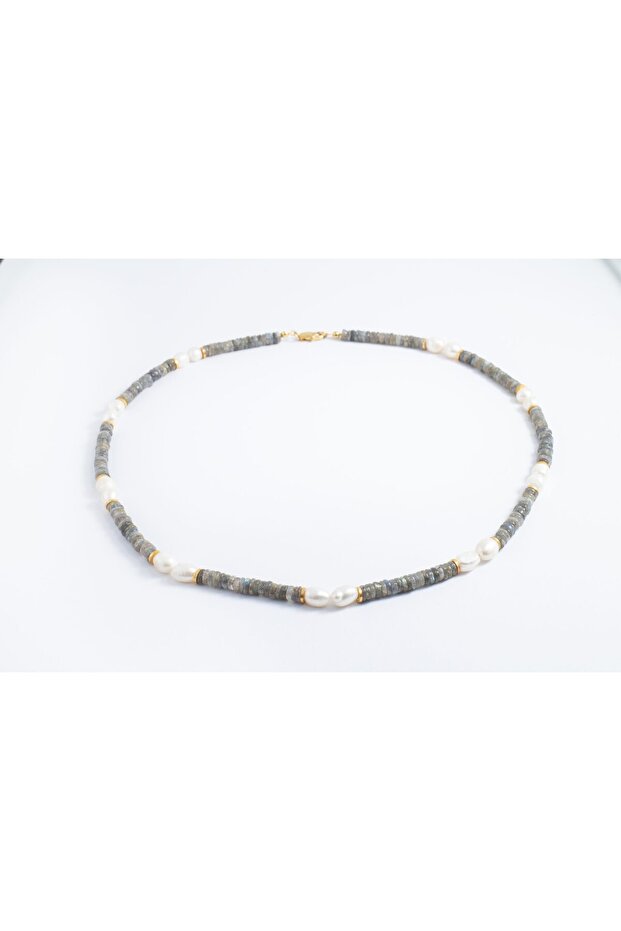 Labradonit Taşlı İnci Kolye - 3