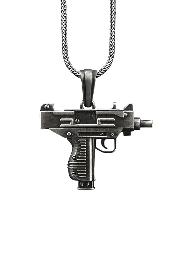 Uzi Repçi Gümüş Kolye - 1