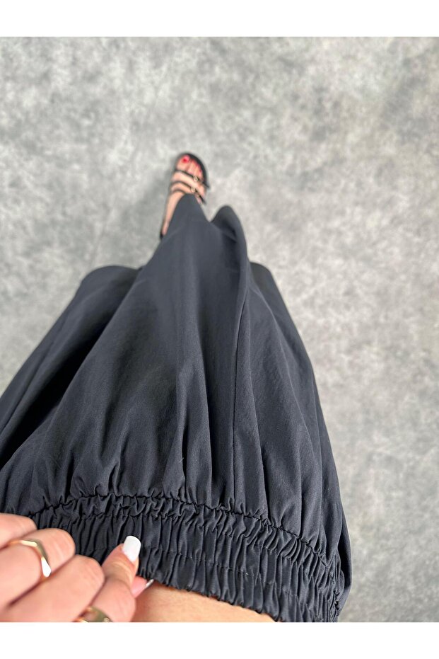 Franco Siyah  Poplin Cepli Etek - 5