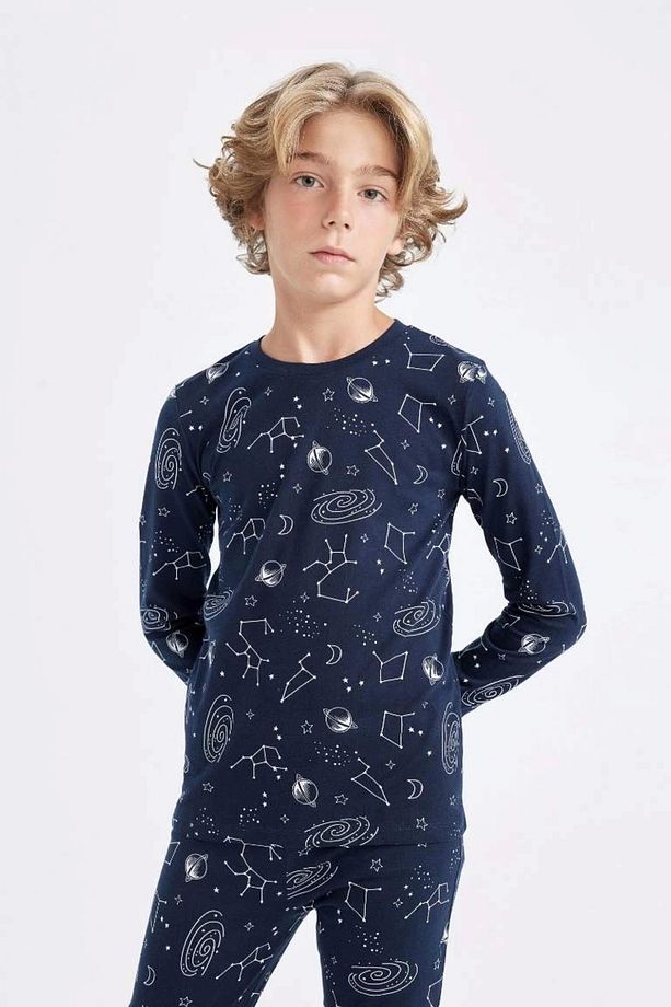 D2897 Desenli Uzun Kollu Pijama Takımı - 4