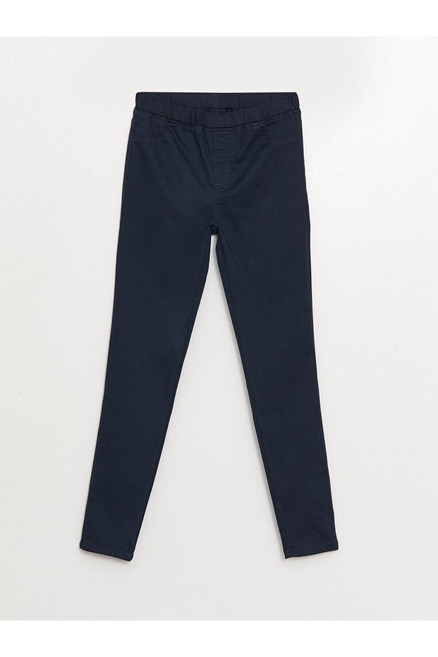 Slim Fit Girls' Trousers with Elastic Waist